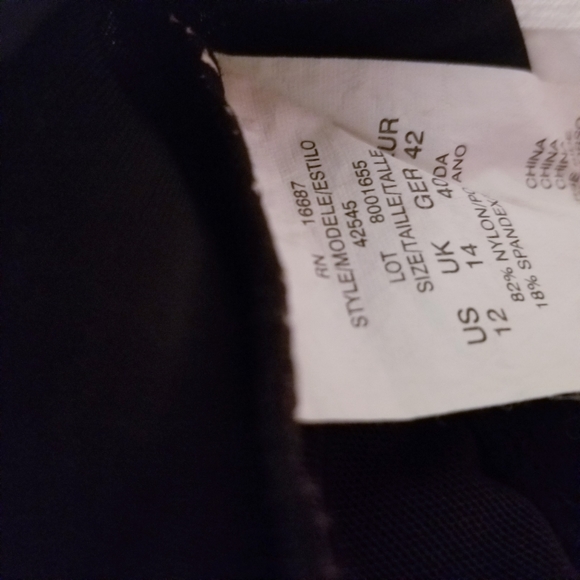 Two Piece Trikini Blue Floral Black Bathing Suit Swim - Picture 7 of 8